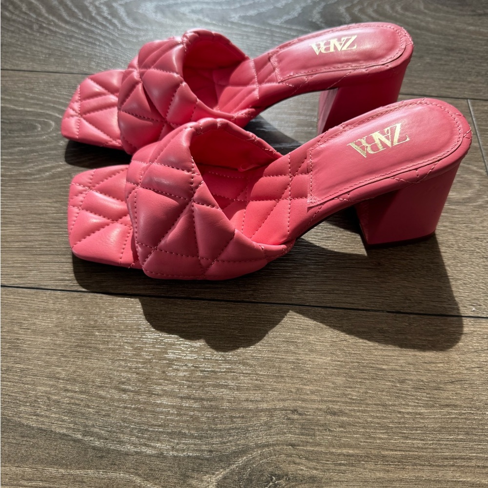 Zara Pink Quilted Women's Mules